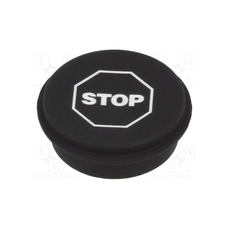 1 pcs x EAO - 09-0S12.3308 - Button, round, Ø21mm, black, 09