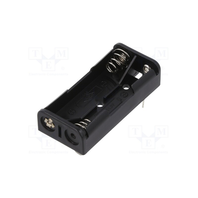 2 pcs x COMF - BH-421-3P - Holder, AAA,R3, Batt.no: 2, for PCB, black