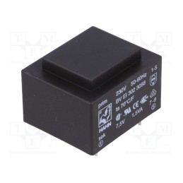 1 pcs x HAHN - BV EI 302 3058 - Transformer: encapsulated, 1.5VA, 230VAC, 7.5V, 200mA, PCB, BVEI