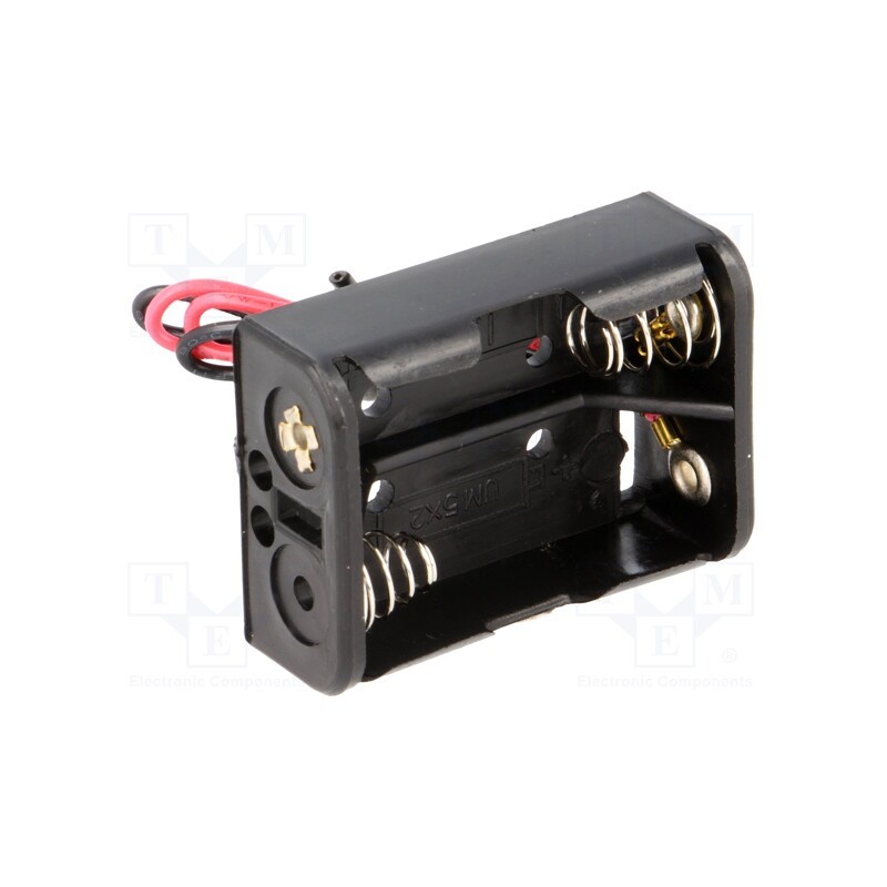 2 pcs x COMF - BH-521A - Holder, N,R1, Batt.no: 2, cables, black, 150mm