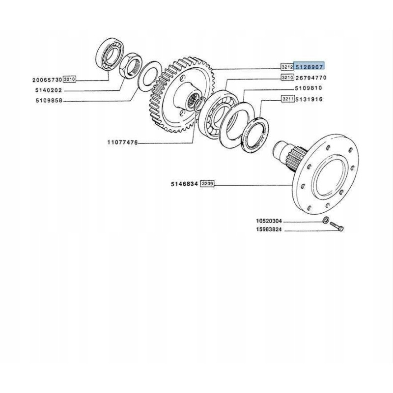 Gear wheel new holland td case jx 5128907 cnh
