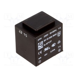 1 pcs x HAHN - BV EI 306 3605 - Transformer: encapsulated, 3.6VA, 230VAC, 18V, 200mA, PCB, BVEI