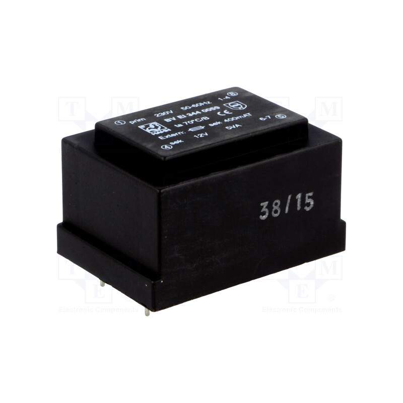 1 pcs x HAHN - BV EI 344 0059 - Transformer: encapsulated, 5VA, 230VAC, 12V, 417mA, PCB, BVEI