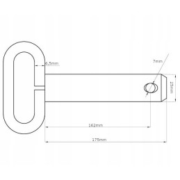 Pin with handle and protection 25x162mm