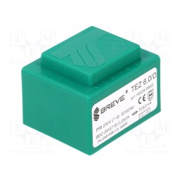 1 pcs x BREVE TUFVASSONS - TEZ6/D230/24V - Transformer: encapsulated, 6VA, 230VAC, 24V, 250mA, PCB, IP00, TEZ