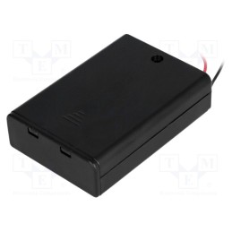 2 pcs x COMF - SBH-331-AS - Holder, AA,R6, Batt.no: 3, cables, black, 150mm, with switch