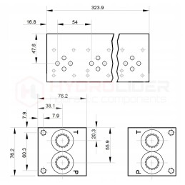 Valve block cetop plate 3 ng6 6 sec hydrolider
