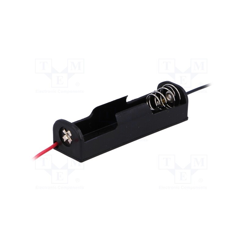 2 pcs x COMF - BH-311-1A - Holder, AA,R6, Batt.no: 1, cables, black, 150mm