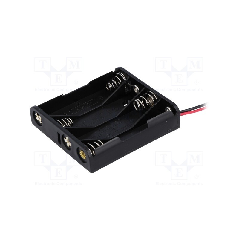 2 pcs x COMF - BH-441A - Holder, AAA,R3, Batt.no: 4, cables, black, 150mm