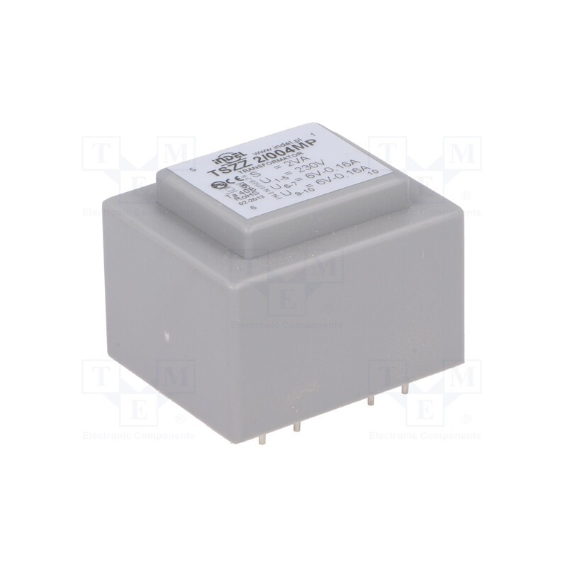 1 pcs x INDEL - TSZZ2/004MP - Transformer: encapsulated, 2VA, 230VAC, 6V, 6V, 160mA, 160mA, PCB