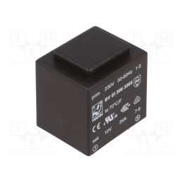 1 pcs x HAHN - BV EI 306 3365 - Transformer: encapsulated, 3VA, 230VAC, 12V, 250mA, PCB, BVEI