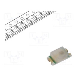 5 pcs x ROHM SEMICONDUCTOR - SML-D13FWT86C - LED, SMD, 0603, green, 18÷22mcd, 1.6x0.8x0.55mm, 2.1V, 20mA, 81mW
