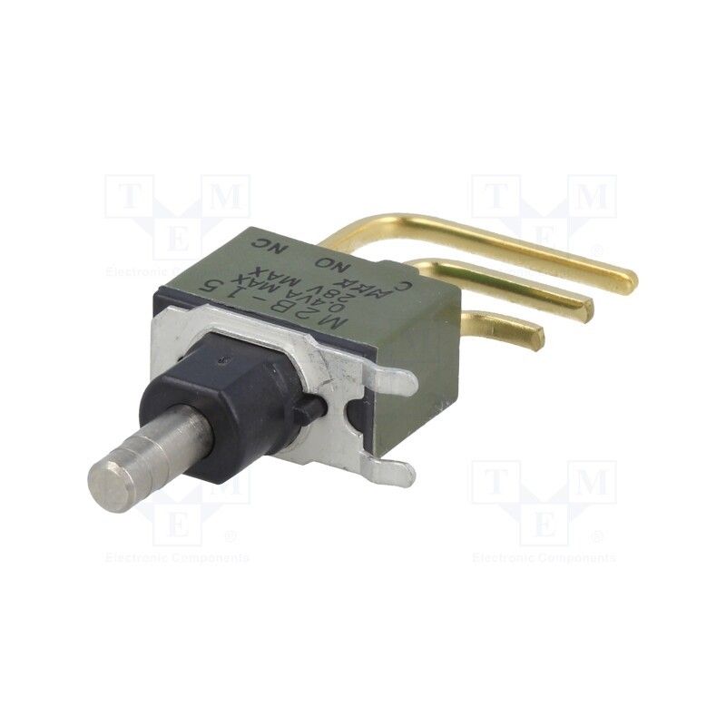 1 pcs x NKK SWITCHES - M2B15AA5G40 - Switch: push-button, Pos: 2, SPDT, 1A/125VAC, 1A/30VDC, ON-(ON)