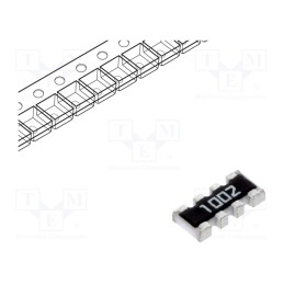 100 pcs x YAGEO - YC164-FR-0710KL - Resistor network: Y, SMD, 10kΩ, ±1%, 62.5mW, No.of resistors: 4