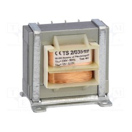 1 pcs x INDEL - TS 2/035 - Transformer: mains, 2VA, 230VAC, 12V, 170mA, Leads: for PCB, IP00