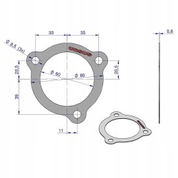 Thermostat gasket c 330 krazelit 0 8mm original