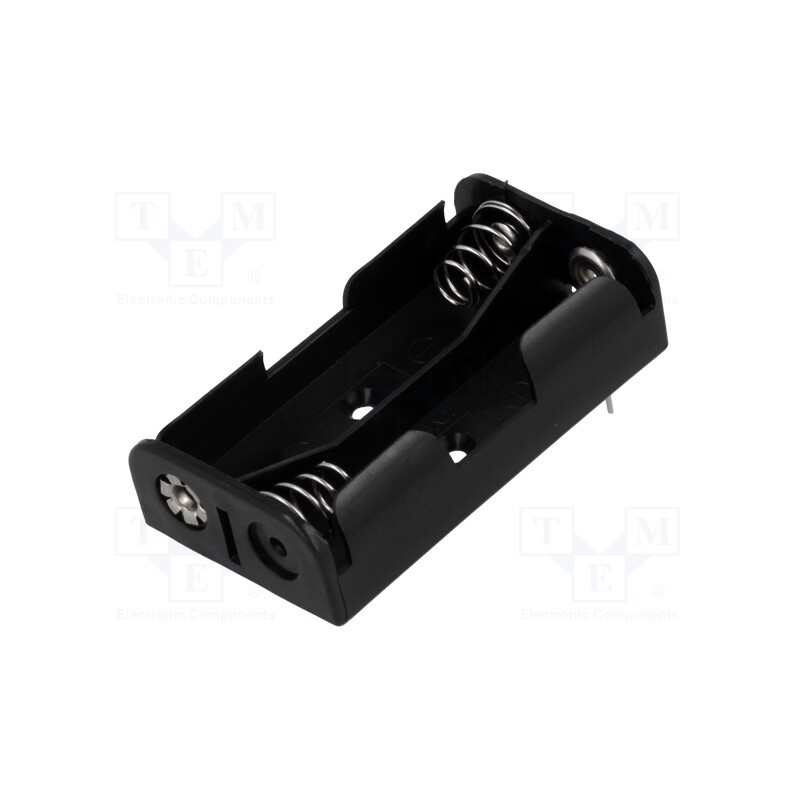 5 pcs x COMF - BH-321-2P - Holder, AA,R6, Batt.no: 2, for PCB, black