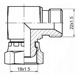 Angle connector ab m18x1 5 m22x1 5 hydrolider