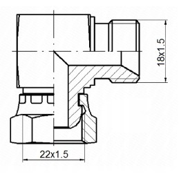 Angle connector ab m22x1 5 m18x1 5 hydrolider