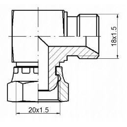 Angle connector ab m20x1 5 m18x1 5 hydrolider