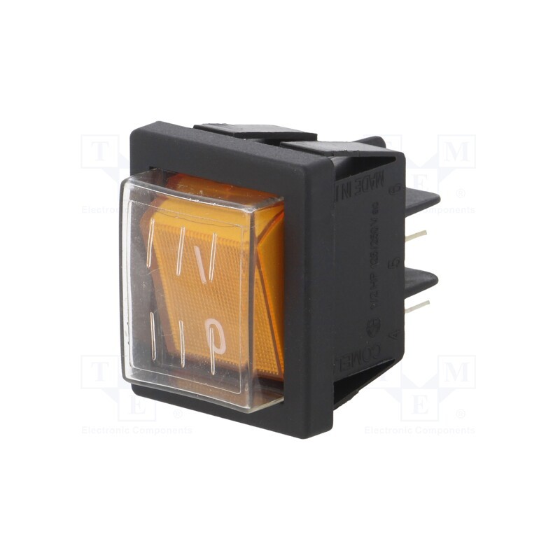 1 pcs x COMELUX - 401I1707 - ROCKER, SPST, Pos: 2, ON-OFF, 16A/250VAC, orange, max.125°C, 40
