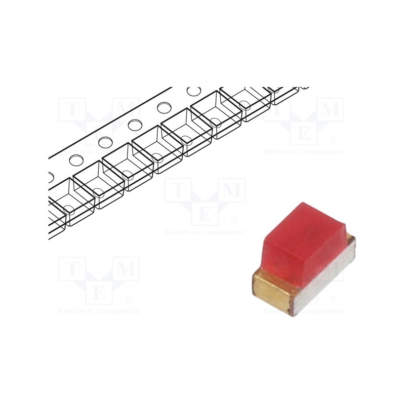 5 pcs x KINGBRIGHT ELECTRONIC - KP-1608ID - LED, SMD, 0603, red, 5÷12mcd, 1.6x0.8x1.1mm, 160°, 2÷2.5V, 20mA, 75mW
