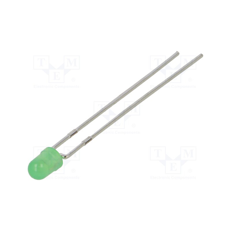 5 pcs x EVERLIGHT - 264-7SYGD/S530-E2-L - LED, 3mm, green, No.of term: 2