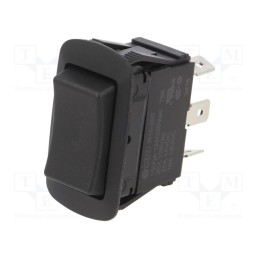 1 pcs x SWITCH COMPONENTS - SRB1-1H-DC-1-NN - ROCKER, SP3T, Pos: 3, ON-OFF-(ON), 10A/28VDC, black, IP56, none, SRB