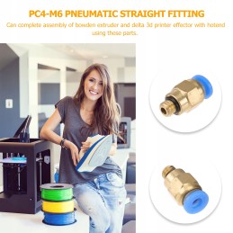 Pneumatic straight connector for 3D printer