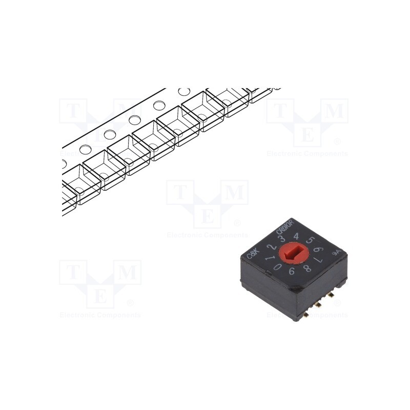 1 pcs x C&K - CRD10RM0SBR - Encoding switch, DEC/BCD, Pos: 10, SMT, Rcont max: 100mΩ, 1Ncm, CRD