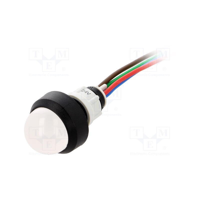 1 pcs x POLAM-ELTA - LRGB-D20-24AC/DCWK - Indicator: LED, prominent, red/green/blue, 24VDC, 24VAC, Ø13mm