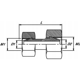 Straight connector with nuts m18x1 5 12l m20x1 5 12s