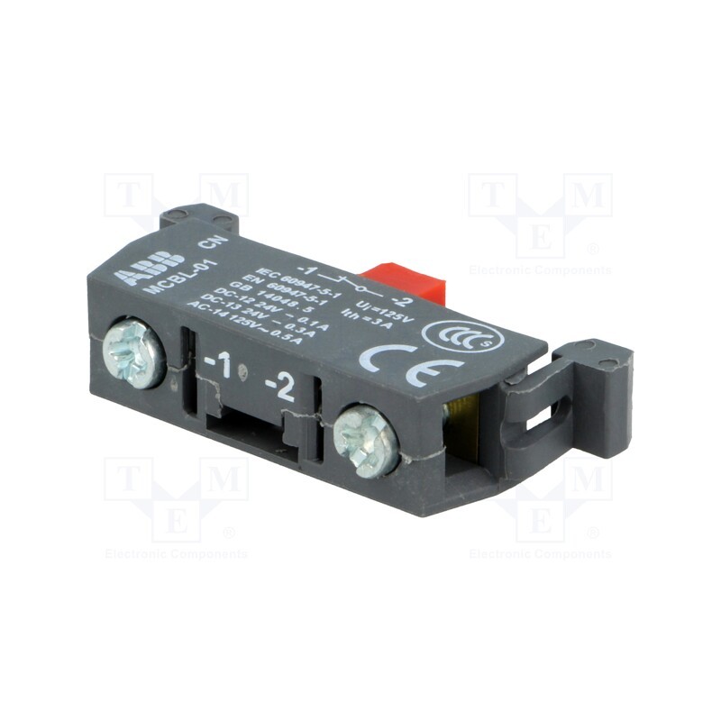 1 pcs x ABB - 1SFA611612R1001 - Contact block, microswitch, 22mm, front fixing, Contacts: NC