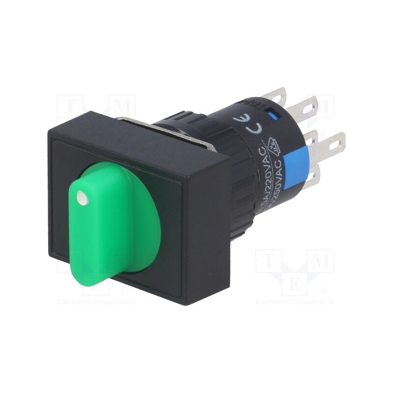 1 pcs x ONPOW - LAS1-AJ-22X/31/G/12V - Switch: rotary, Pos: 3, 3A/220VAC, 2A/24VDC, -20÷55°C, 50mΩ, Ø16mm