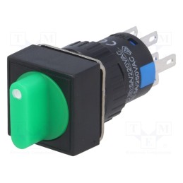 1 pcs x ONPOW - LAS1-AF-22X/31/G/12V - Switch: rotary, Pos: 3, 3A/220VAC, 2A/24VDC, -20÷55°C, 50mΩ, Ø16mm