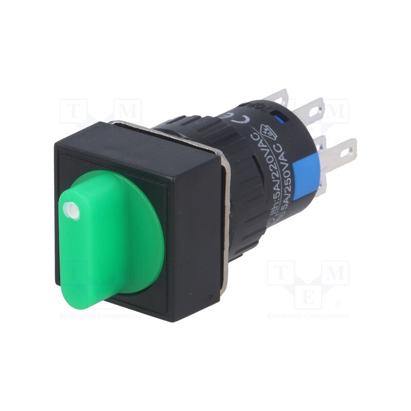 1 pcs x ONPOW - LAS1-AF-22X/31/G/12V - Switch: rotary, Pos: 3, 3A/220VAC, 2A/24VDC, -20÷55°C, 50mΩ, Ø16mm