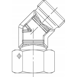 Elbow connector 45 with nut m22x1 5 15l evsd15