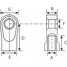 Aluminum gas spring connection eye, ca