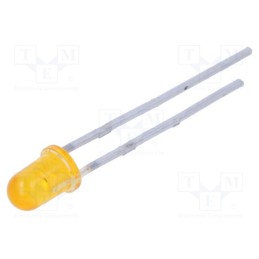 5 pcs x EVERLIGHT - 1254-10UYD/S530-A3 - LED, 3mm, yellow, 100mcd, 30°, Front: convex, 2.4V, No.of term: 2