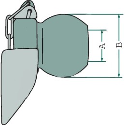 Lower suspension ball 28x64mm flange cat 2 3