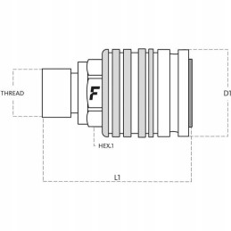 Quick connector PVC socket 1 2 internal m22x1 5 15l