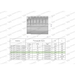 Universal sleeve for hoses DN12 1SN 2SN
