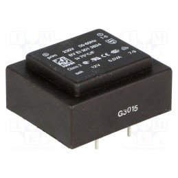 1 pcs x HAHN - BV EI 301 2824 - Transformer: encapsulated, 0.5VA, 230VAC, 12V, 42mA, PCB, BVEI