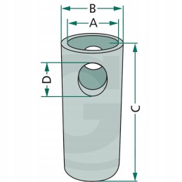 Reducing sleeve, category 1-2, for tractor suspension