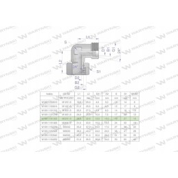 Metric hydraulic elbow ab m22x1 5 15l xev