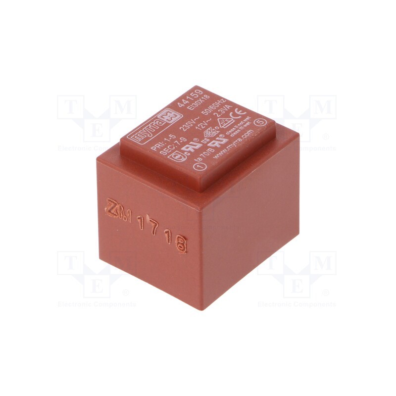 1 pcs x MYRRA - 44159 - Transformer: encapsulated, 2.3VA, 230VAC, 12V, 192mA, PCB