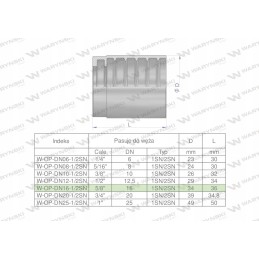 Universal sleeve for hoses DN16 1SN 2SN