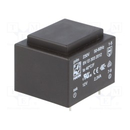 1 pcs x HAHN - BV EI 303 2012 - Transformer: encapsulated, 2.3VA, 230VAC, 12V, 191mA, PCB, BVEI