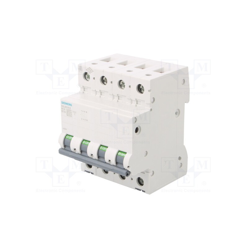 1 pcs x SIEMENS - 5SL6616-6 - Circuit breaker, 400VAC, Inom: 16A, Poles: 3+N, Charact: B, 6kA, IP20