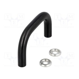 1 pcs x ELESA+GANTER - GN 425-8-55-BT - Handle, oxidized steel, black, H: 35mm, Mounting: M4 screw, Ø: 8mm